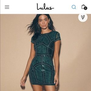 NWT Spread Your Shine Emerald Green Sequin Embroidered Bodycon Dress